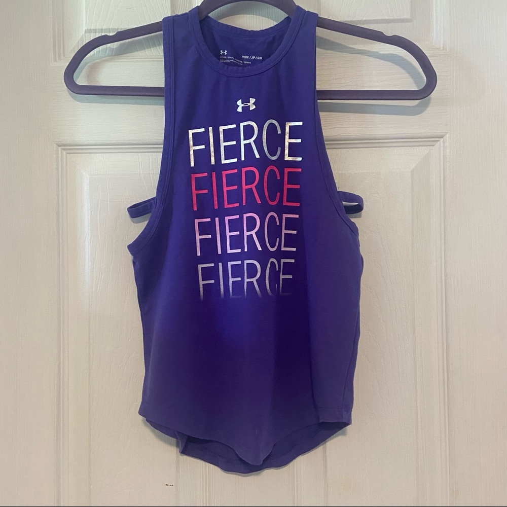Under Armour girls tank size S purple FIERCE